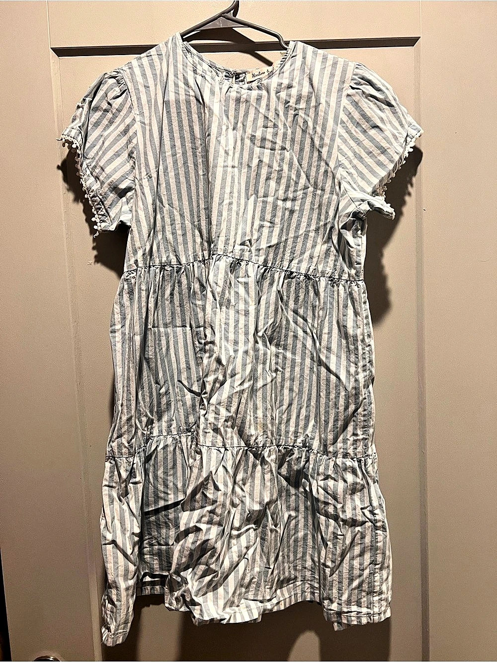 Harlow & Rose Striped Casual Dress in Blue & White Lightly Used